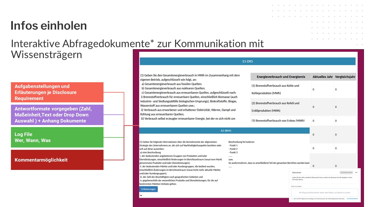 Caseware ESG Abfragedokumente